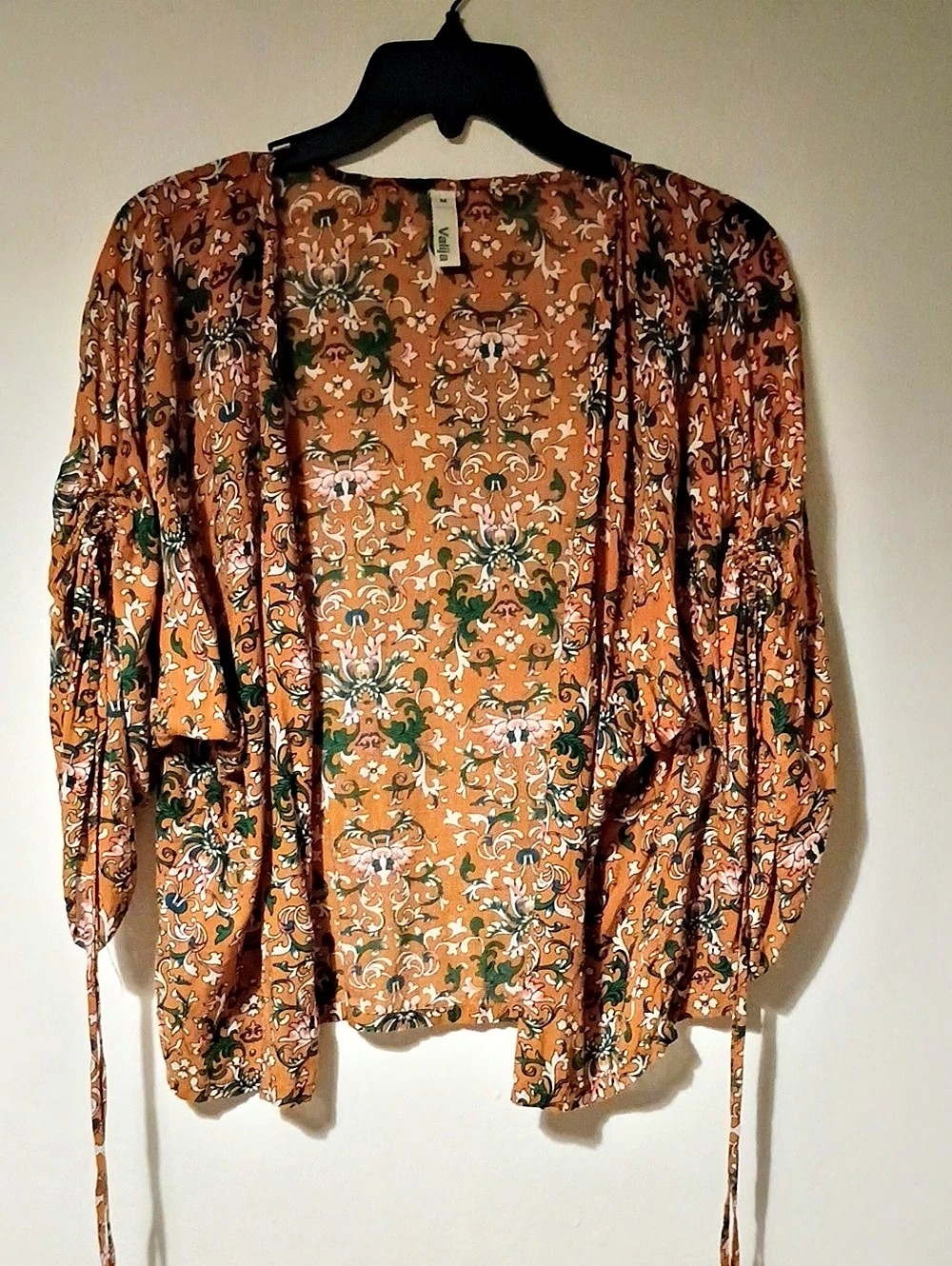 Vallila Floral Blouse in Orange & Green Size Medium